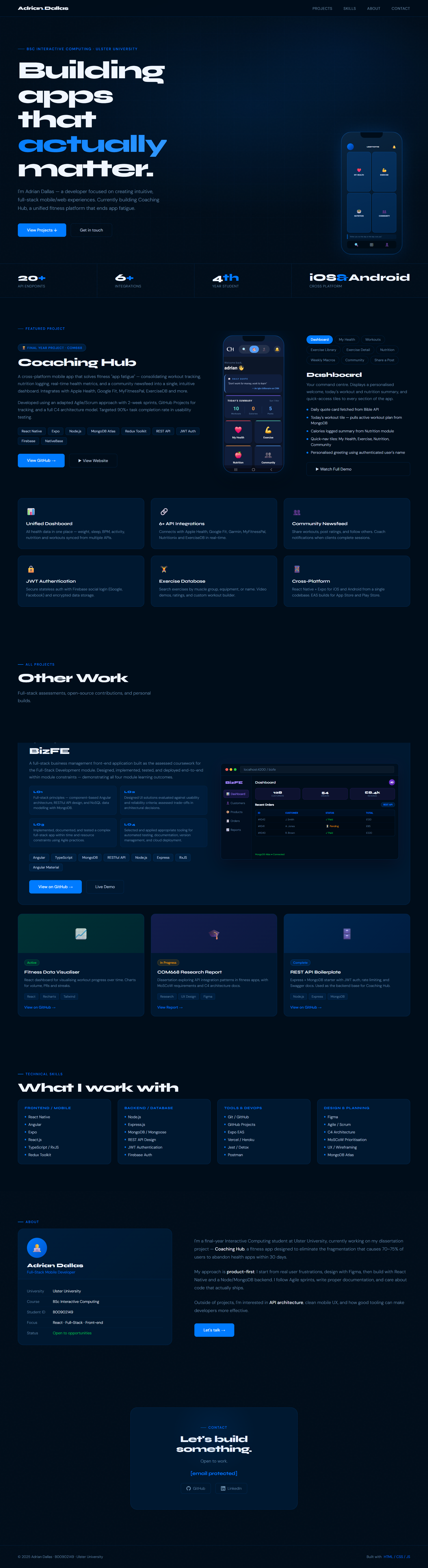 Portfolio website screenshot
